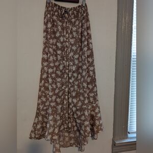 Floral high low skirt